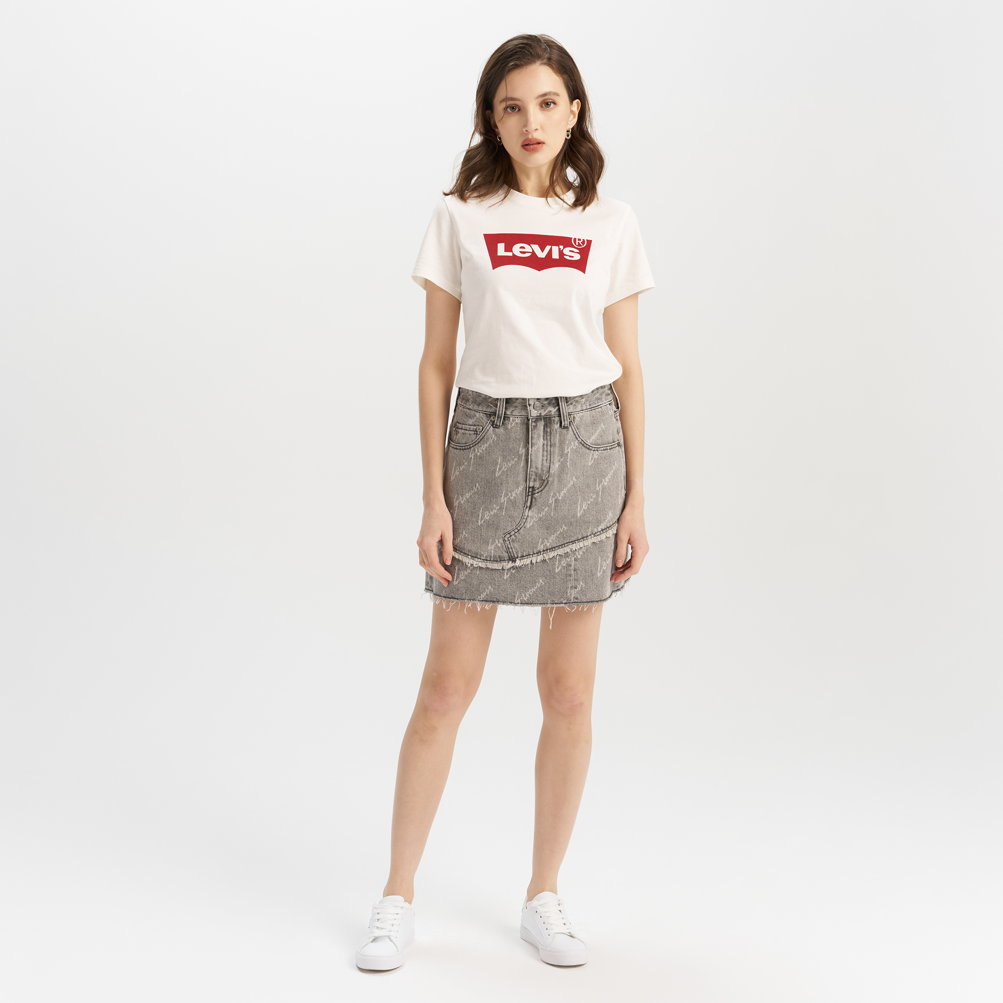 Levi's? Women's Logo Design Denim Skirt - 图片 2