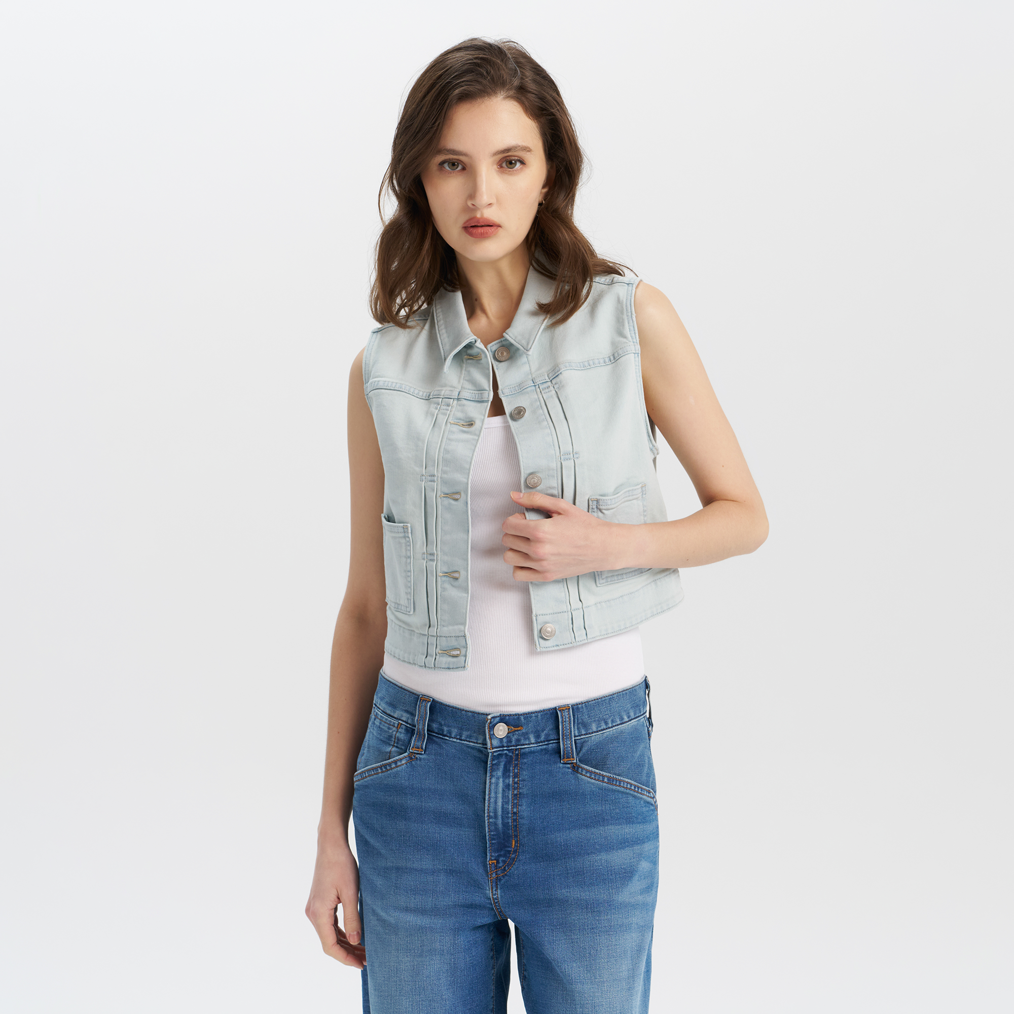 Levi's? Women's Performance Cool Denim Vest - 图片 2