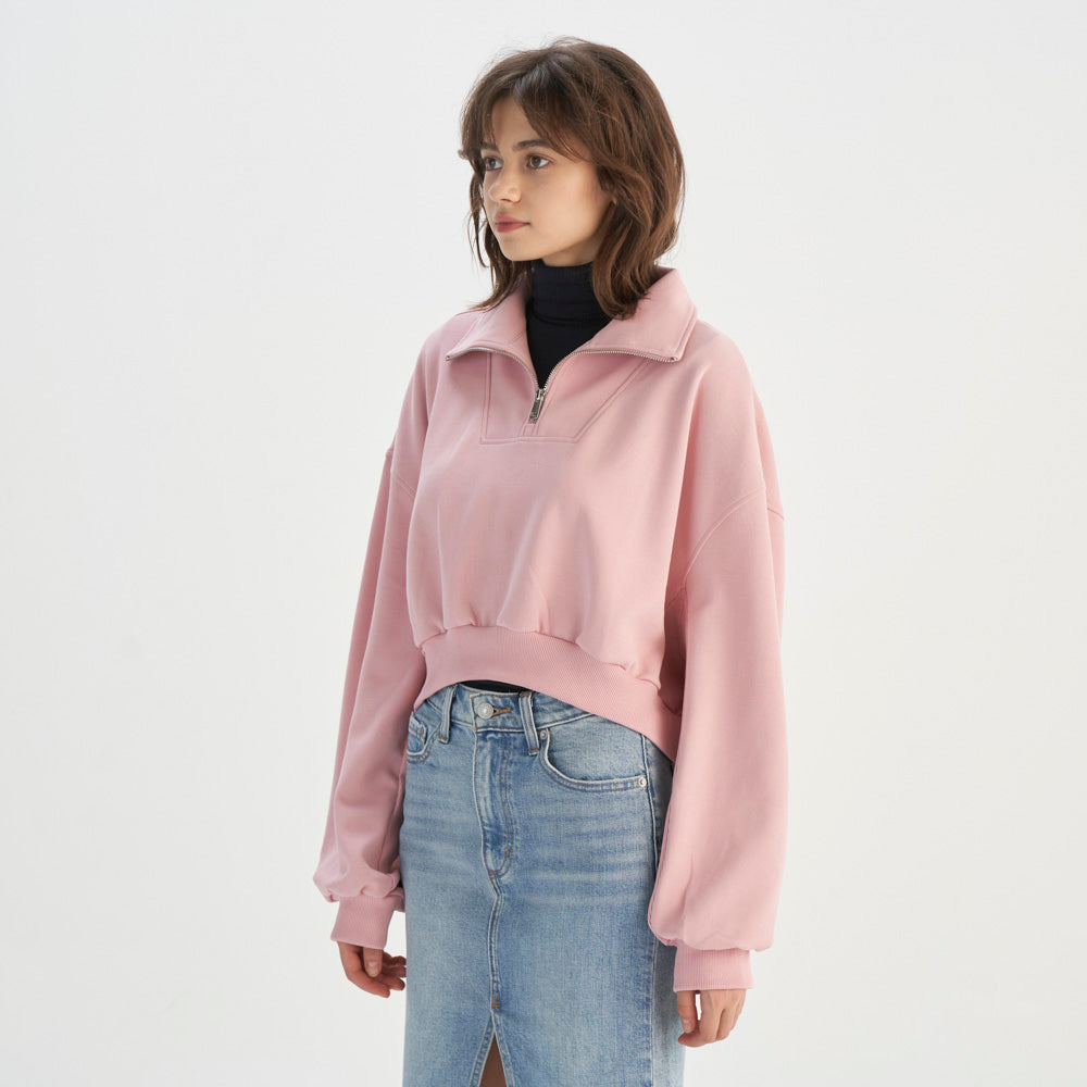Levi's? Women's Cropped Zip-Up Sweatshirt - 图片 2