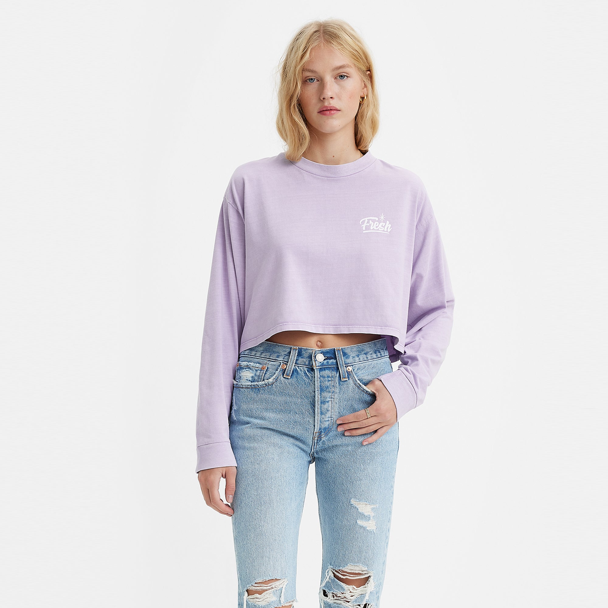 Levi's® Women's Graphic Long Sleeve Reese Cropped Tee - 图片 3