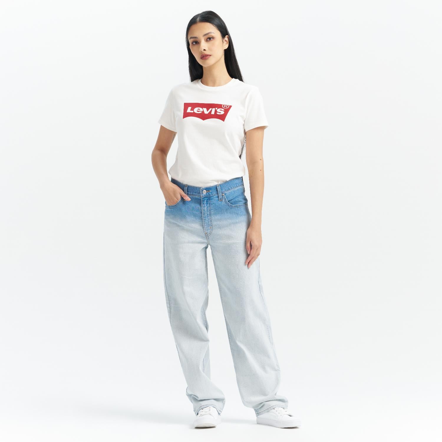 Levi's® Women's Performance Cool Mid-Rise Baggy Dad Relaxed Straight Jeans - 图片 3