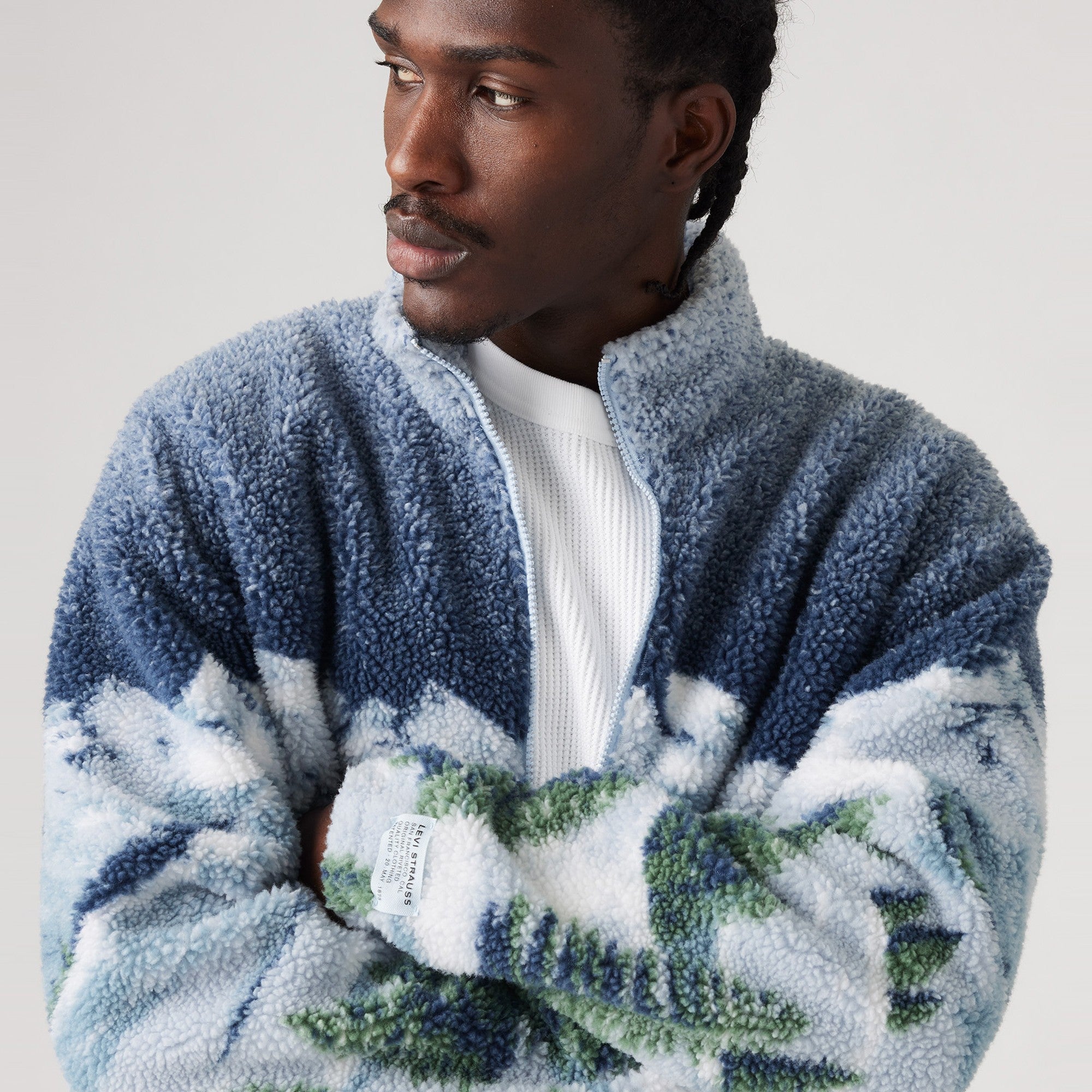 Levi's? Men's Jacquard Sherpa Full Zip Sweater - 图片 4
